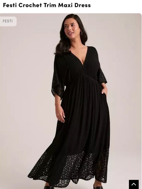 torrid Dresses & Skirts - Torrid Black Crochet Trim Maxi Dress size 10
